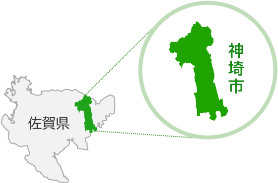 神埼市地図イラスト