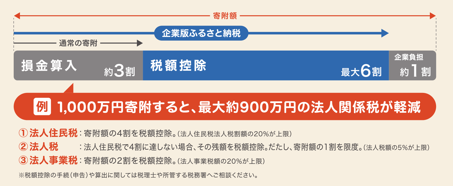 （企業版ふるさと納税）リーフレット（内閣府）（図面と例）R7.3